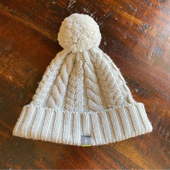 Smartwool 100% merino wool beanie Pom hat size L/XL 6-12 years cream cable - Picture 1 of 4